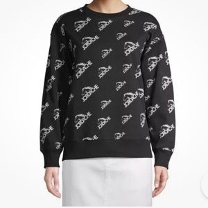Jordache Vintage Women’s Black/White LOGO Graphic Crewneck Sweatshirt Size XS